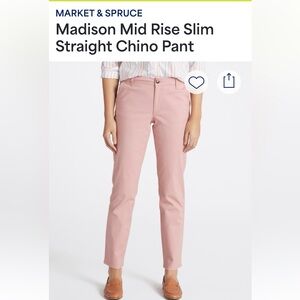 Market & Spruce Madison mid rise slim straight pant